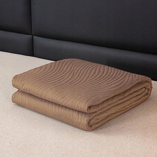 NARZUTA kapa pled 200x220 PIKOWANA tłoczona MIKROFIBRA Federico BRĄZOW