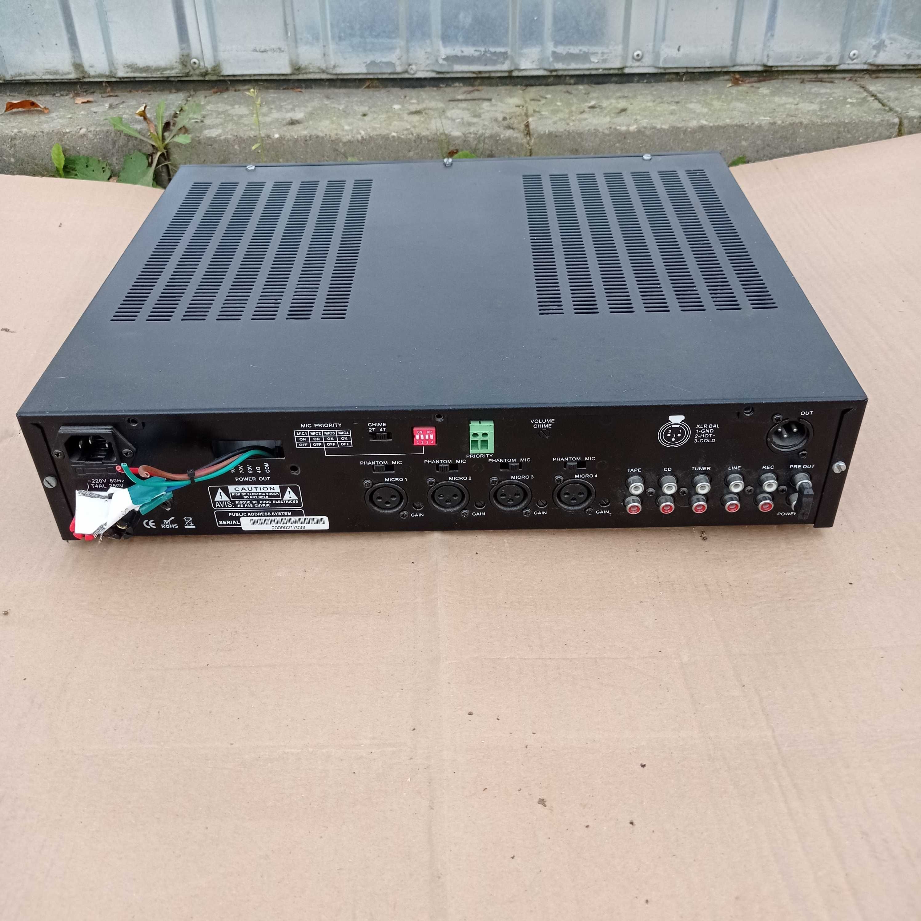Mixer, wzmacniacz ITC model T-120FP + 3 głośniki ITC zawieszane