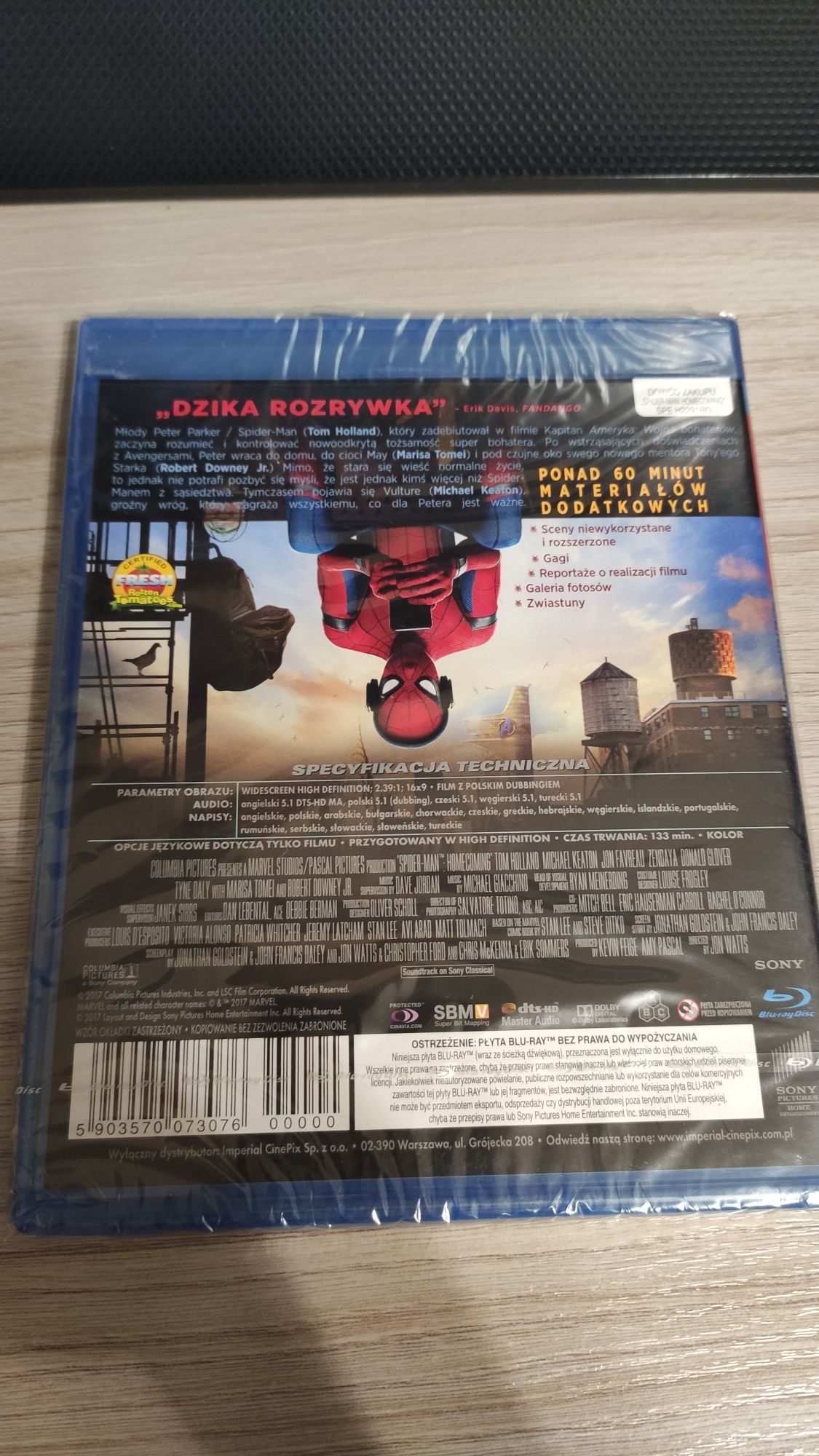 Spider-man Homecoming Blu-ray - nowy FOLIA