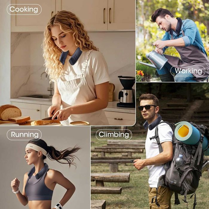 Wentylator na szyję OLV, akumulator 6000 mAh, 18 godzin