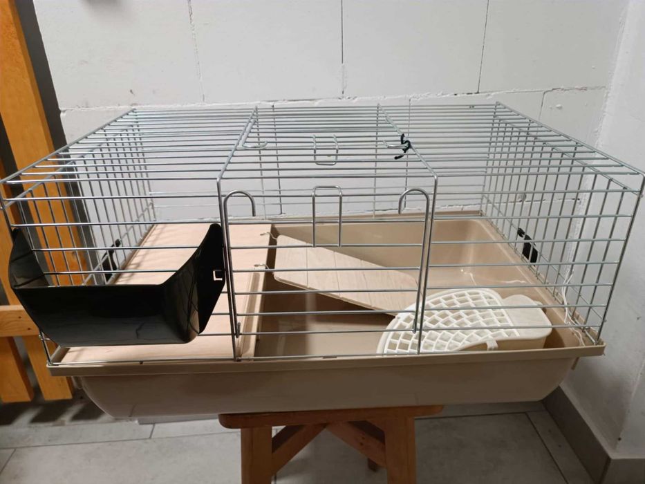 Klatka dla chomika świnki morskiej królika karma zestaw miseczka 40x60