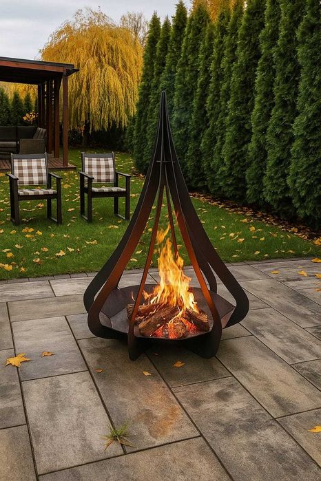 Palenisko Ogrodowe Łezka Płomień zimowe wieczory grill ogród marzeń
