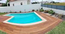 Tratamento e manutenção de Decks para piscinas ou esplanadas.