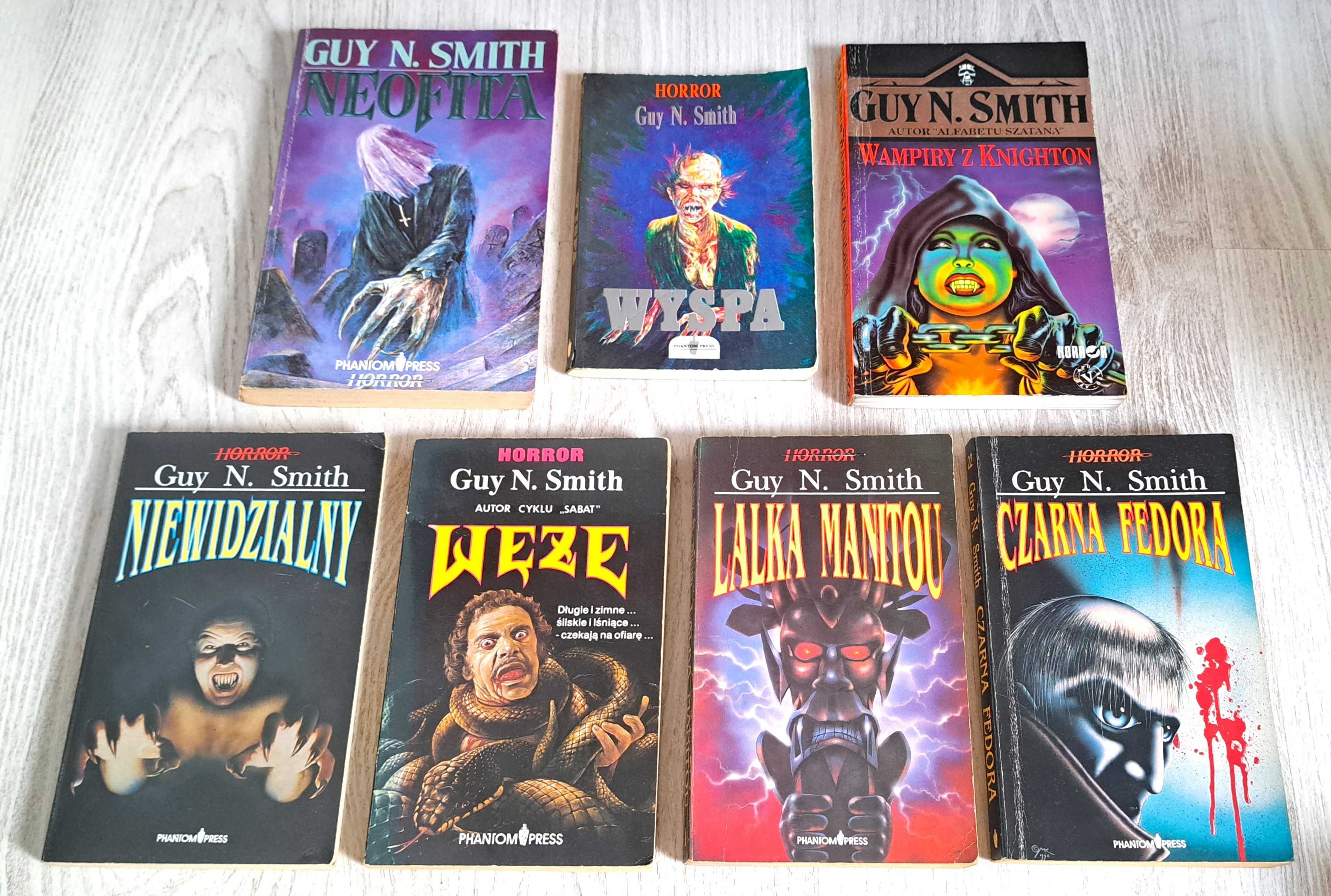 7x Guy N. Smith Lalka Manitou Niewidzialny Neofita Wampiry z Knighton