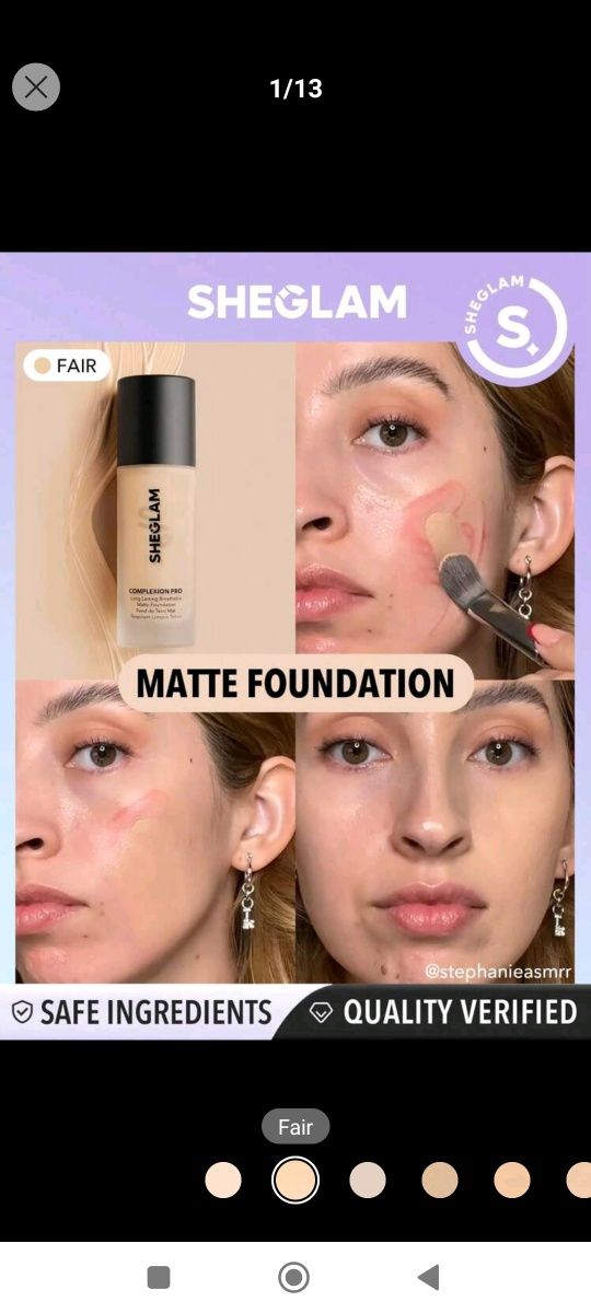 SHEGLAM Complexion Pro Długotrwały, oddychający podkład matujący-Fair