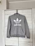 Szara bluza z kapturem 152 adidas dla dziewczynki