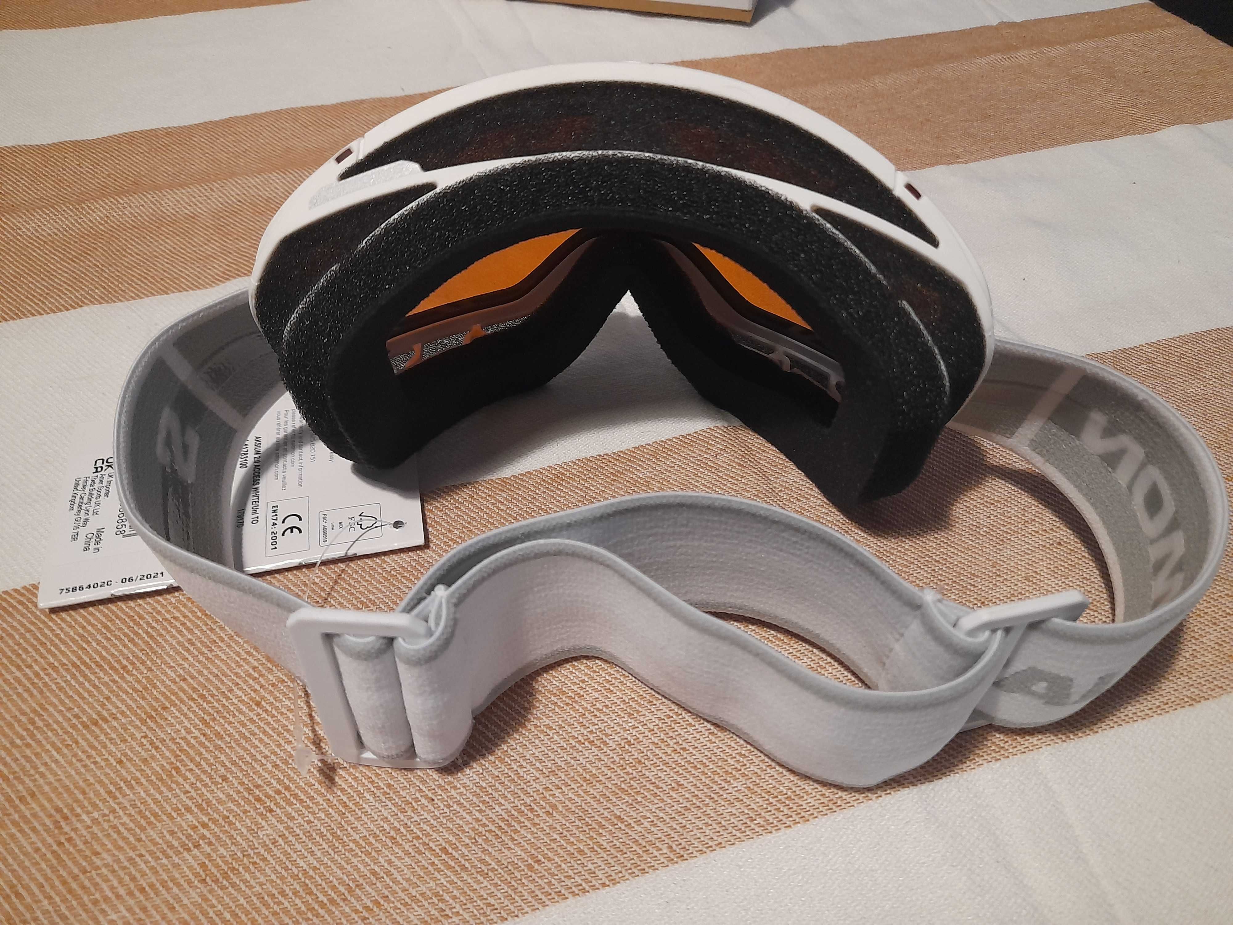 Gogle narciarskie Damskie SALOMON AKSIUM 2.0 WHITE Tonic Orange