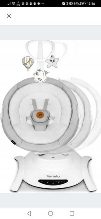 Leżaczek bujaczek elektryczny + gondola 2w1 lionelo Bella Set Grey Con