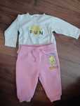 Grube spodenki + kopertowe body r.4 tweetty pinokio