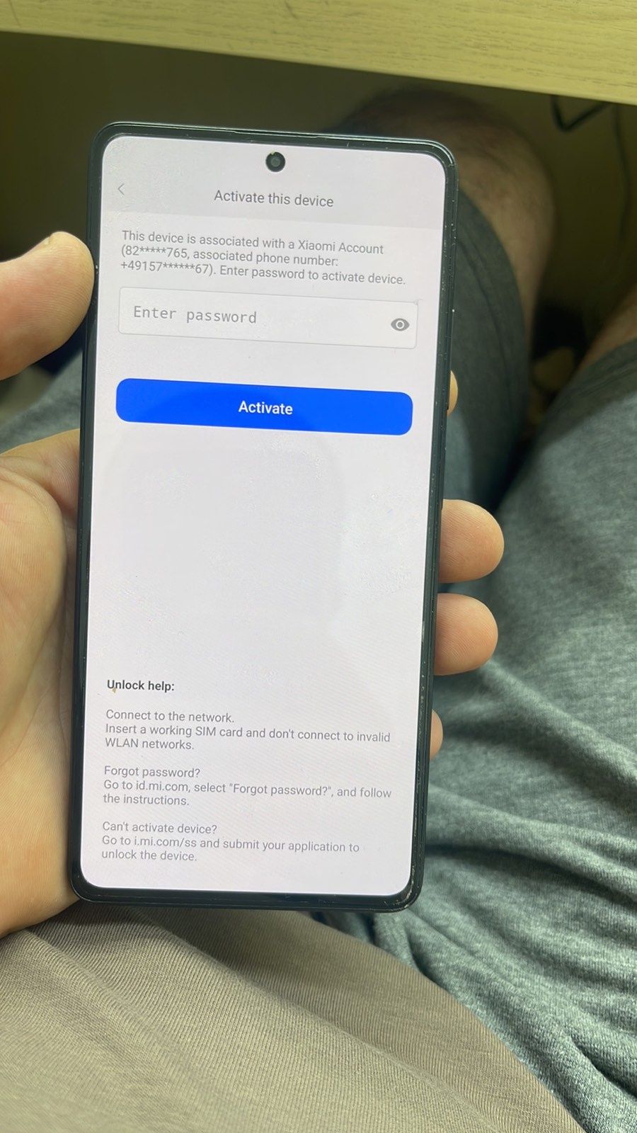 Разблокировка MIAccount миаккаунт