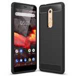 Carbon Case Elastyczne Etui Pokrowiec Nokia 5.1 Czarny