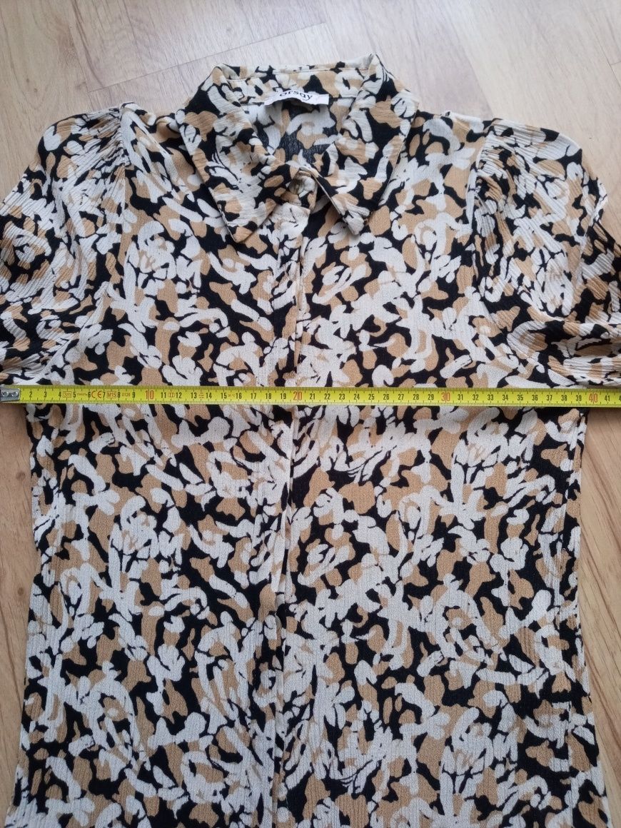 36 S Orsay bluzka koszula na guziki kołnierz wiskoza bluzeczka wzór