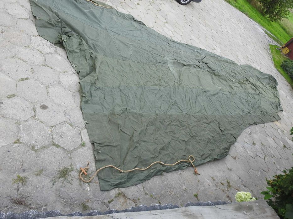 plandeka brezentowa wojskowa rolnicza gruby brezent 20m2