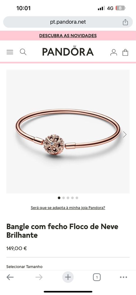 Pulseira Pandora Rose Gold Bangle com fecho