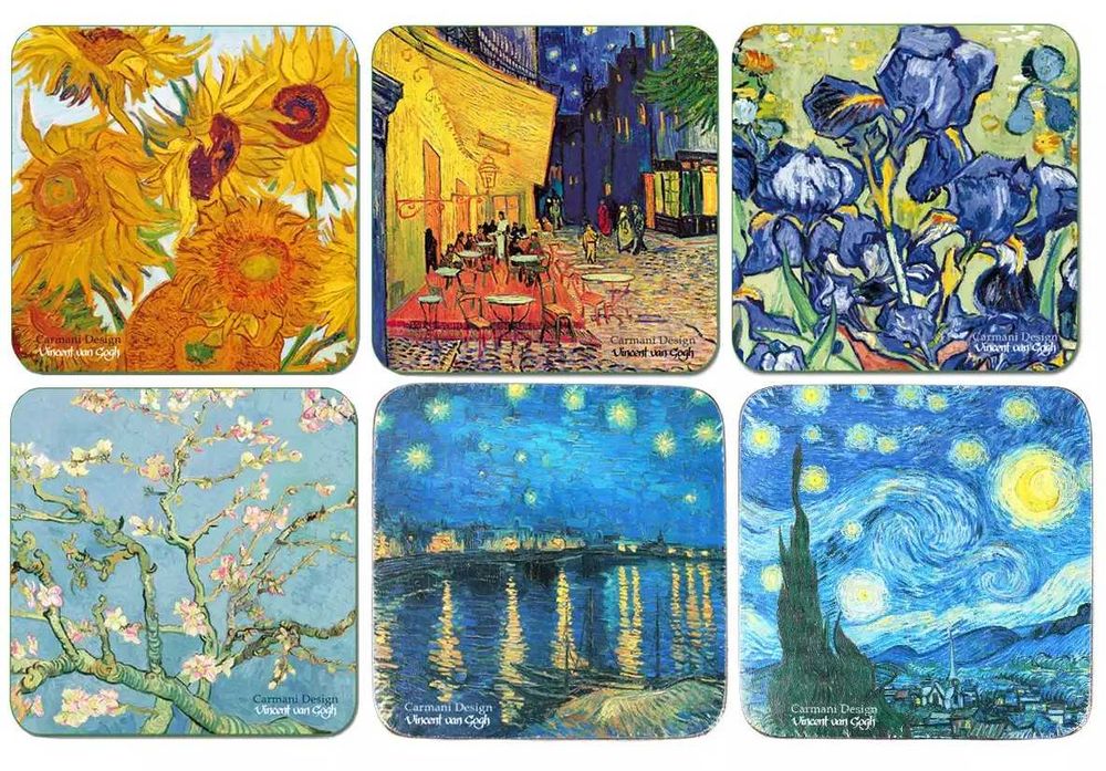 Zestaw 6 sztuk podkładek korkowych Vincent Van Gogh