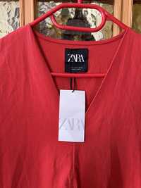 Czerwona bawełniana sukienka 36 S Zara. Niwa z metką.