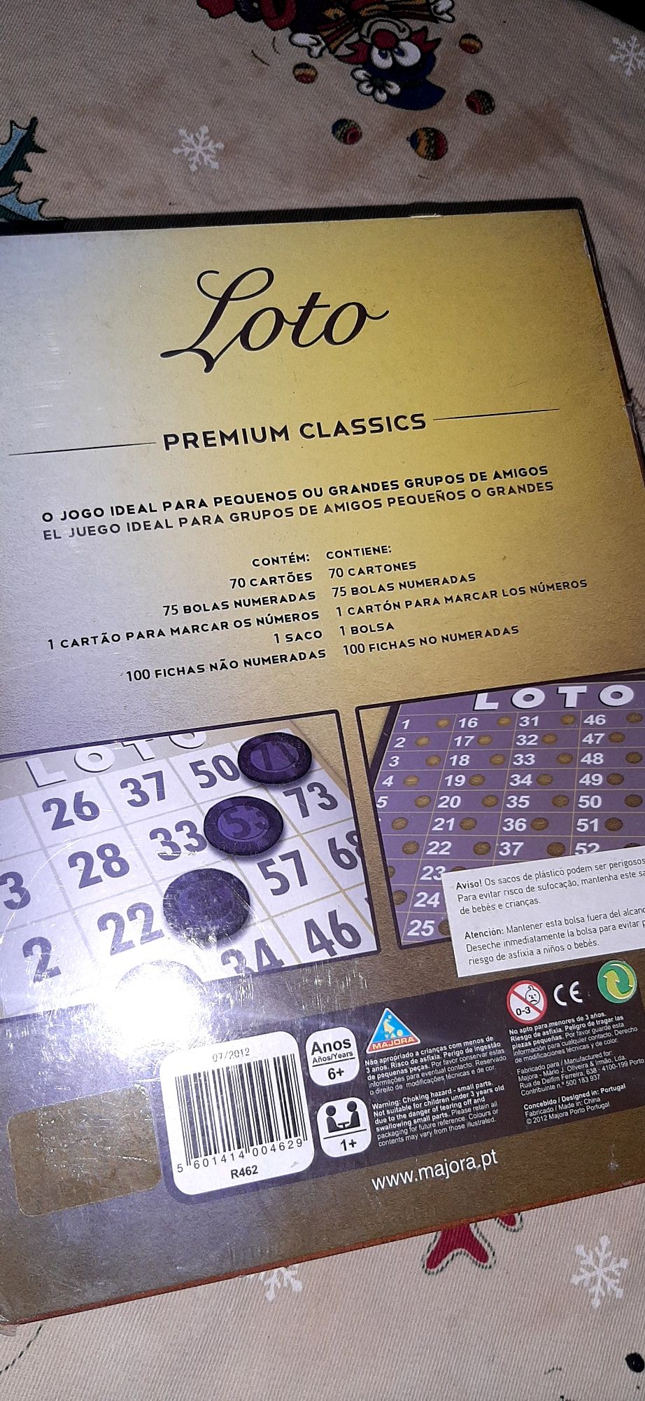 Loto Premium da Majora, de luxo, 70 cartões, 75 bolas, 100 fichas