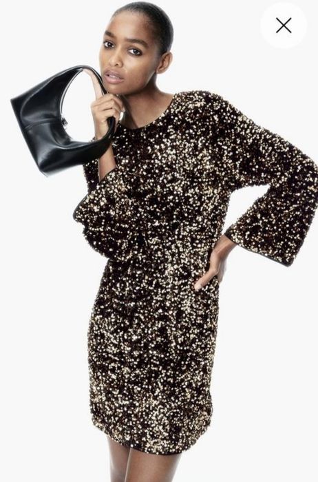 Розкішна сяюча сукня міні в паєтку від h&m