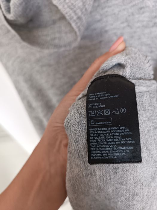 Długi sweter h&M M 38 10 golf z wełną