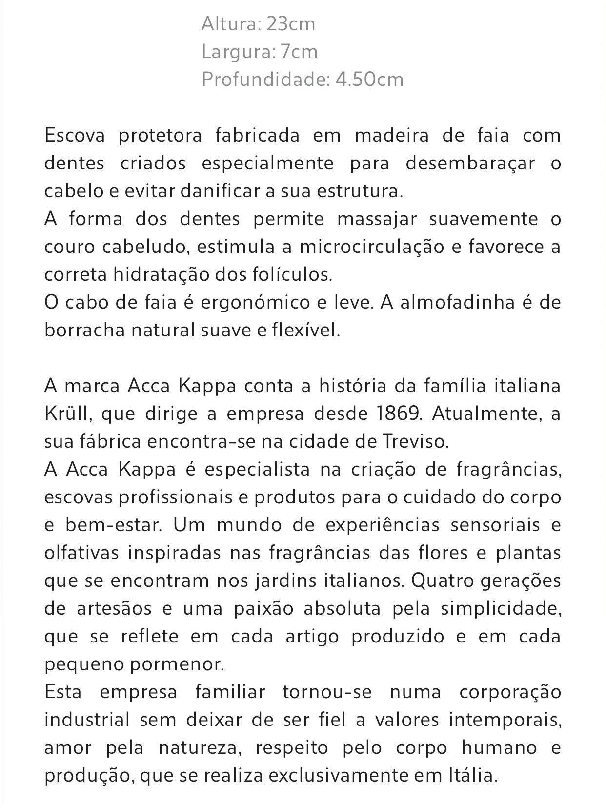 Escova Cabelo ACCA KAPPA Zara Home NOVO