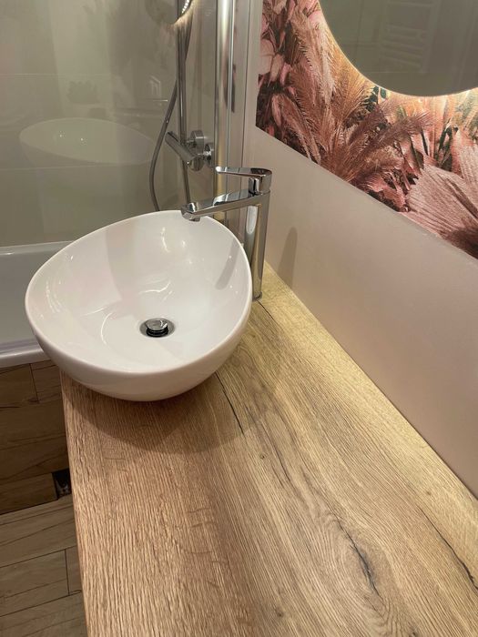 Szafka pod umywalkę z blatem nad pralkę -  meble łazienkowe