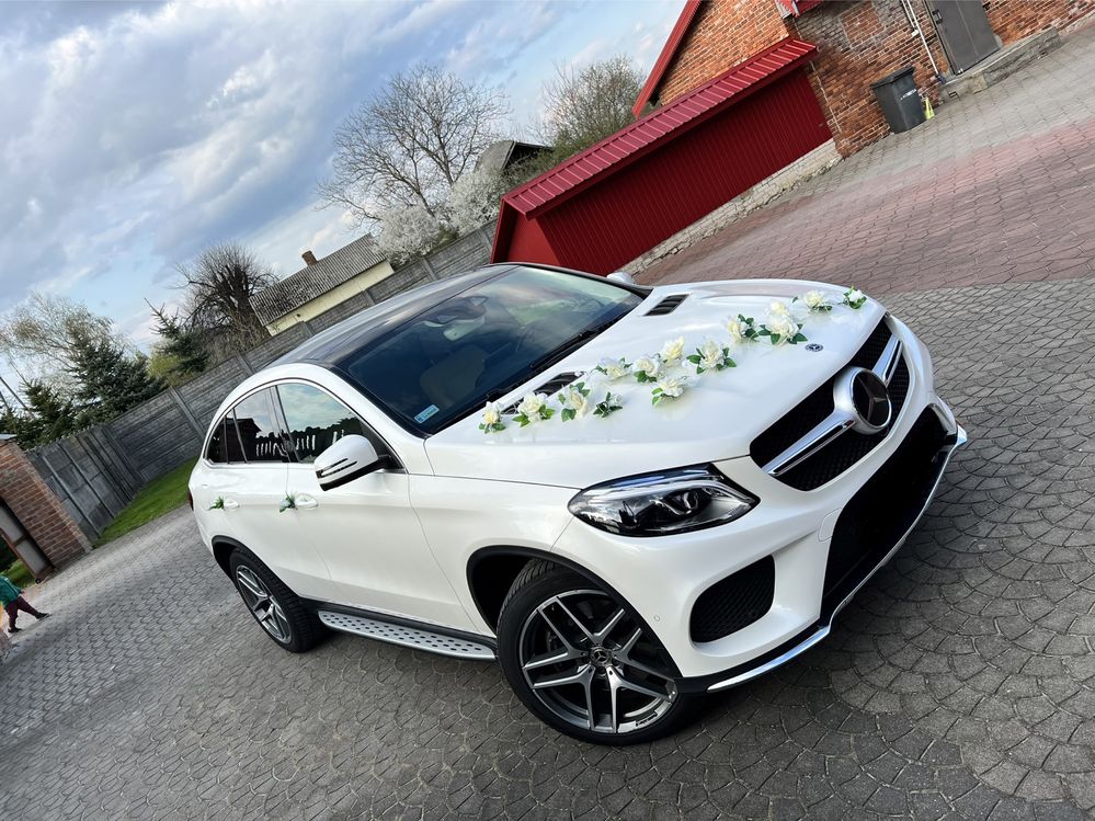 Auto do Ślubu MERCEDES GLE 400 Panoramiczny Dach, biała perła