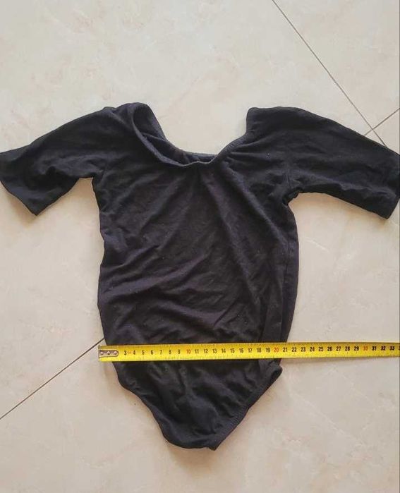 Купальник - майка для танців та гімнастики чорний дівчінці 4-6 років