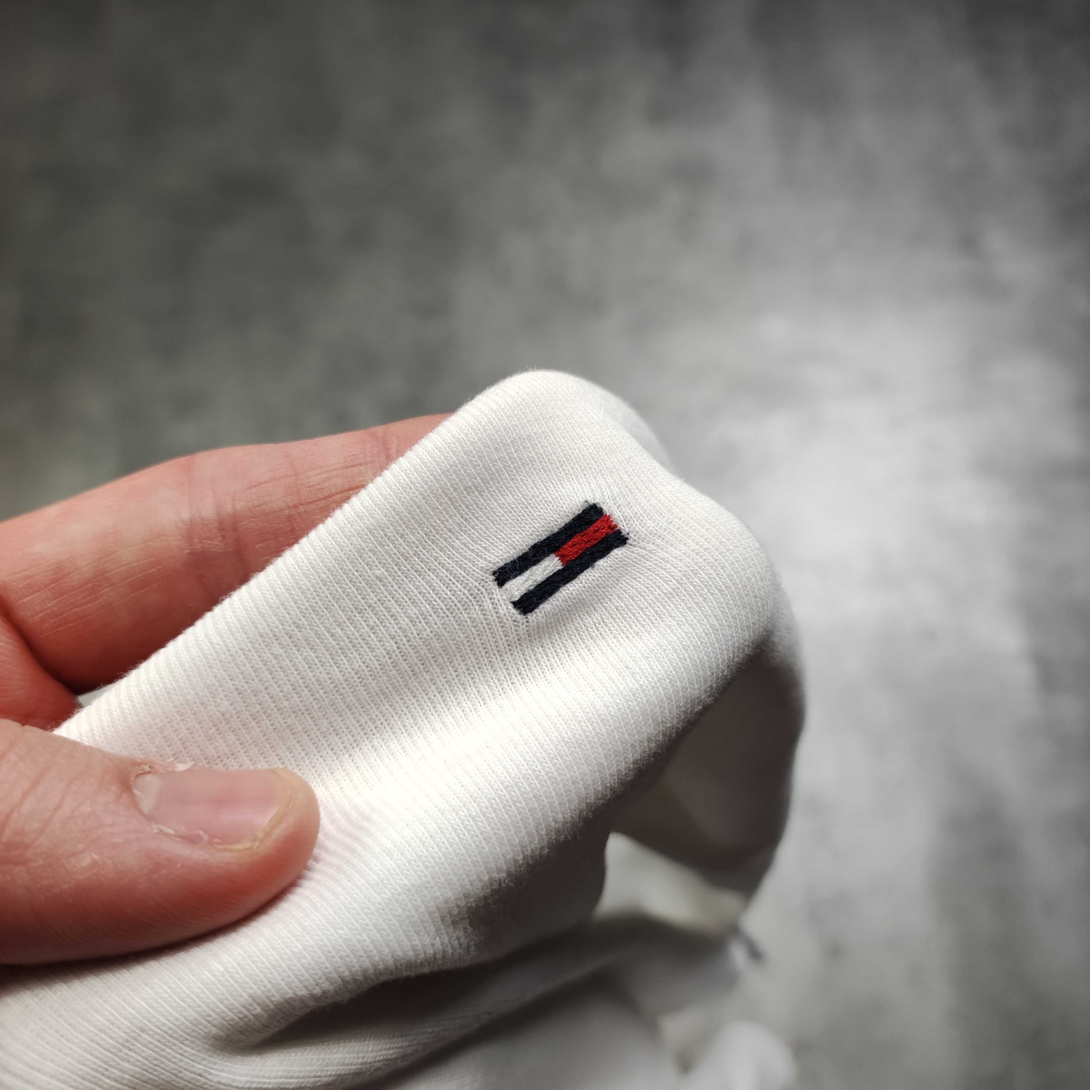 MĘSKA Koszulka PREMIUM Długi Rękaw Bluzka Biała Tommy Hilfiger Denim