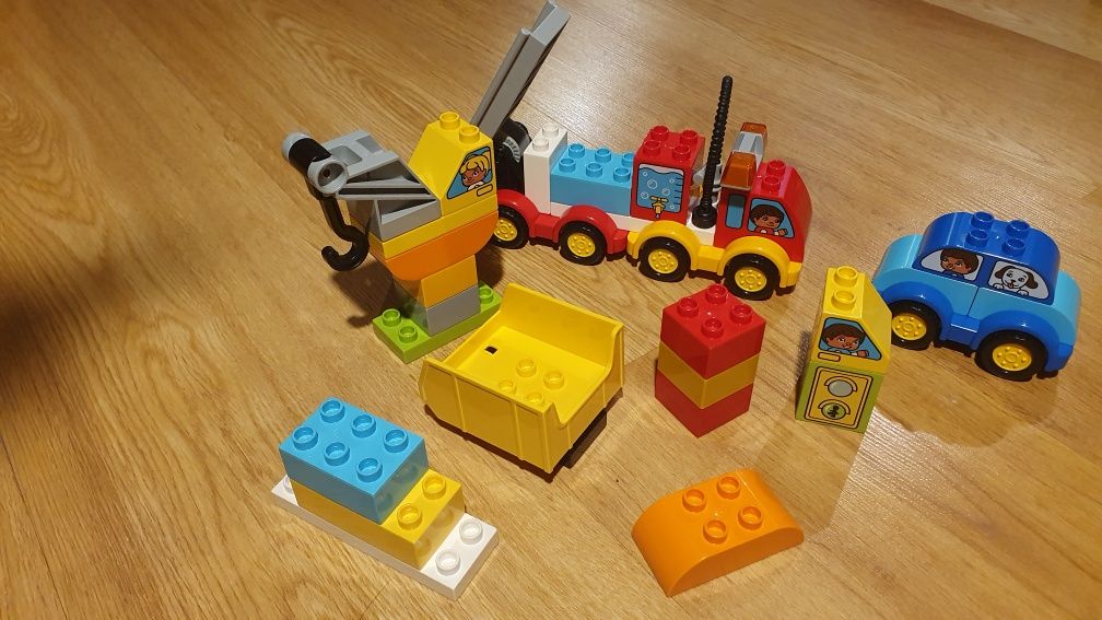 Klocki lego duplo, moje pierwsze samochody, autka.