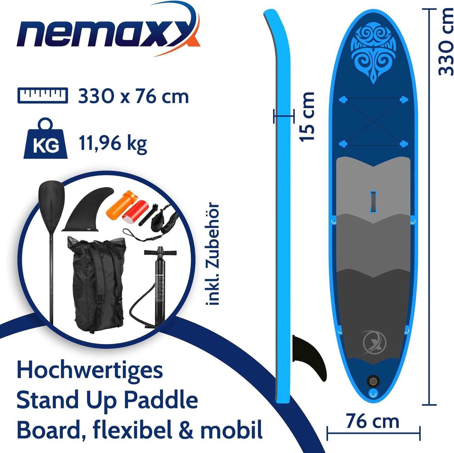 NEMAXX PB330 Stand Up Paddle Board SUP Nowa 330x76x15cm