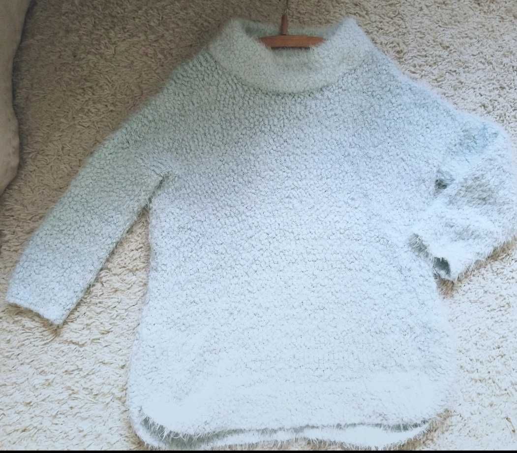 Płaszcz karmel camel beżowy Rurki jeansy kardigan sweter kurtka