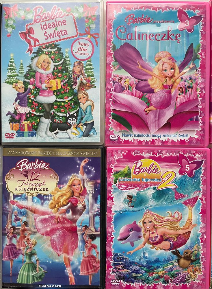 Barbie, kolekcja filmów na dvd i vcd, 10 plyt