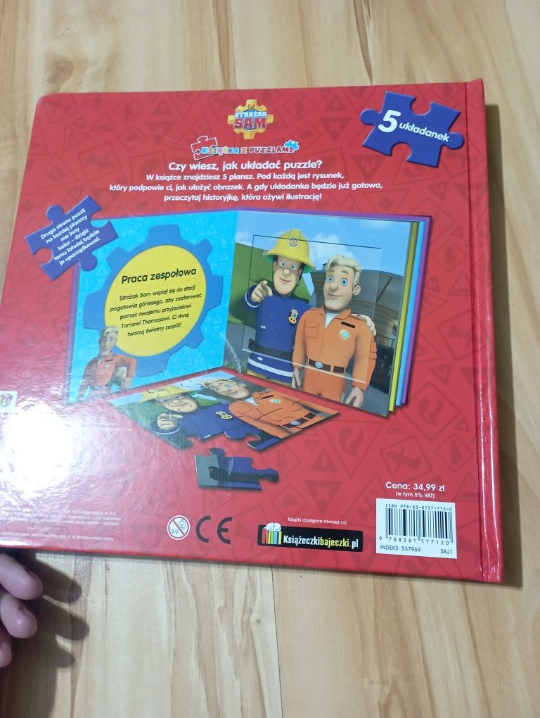 Książka z puzzlami Strażak Sam nowa ! Plus gratis