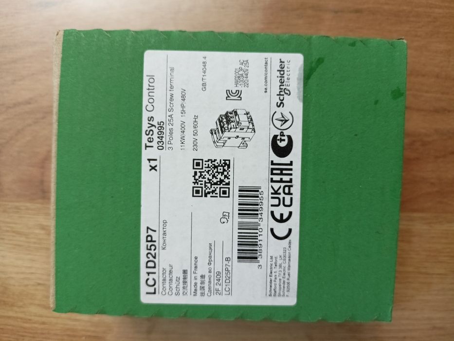 Stycznik LC1D25 P7 25 A 230 VAC