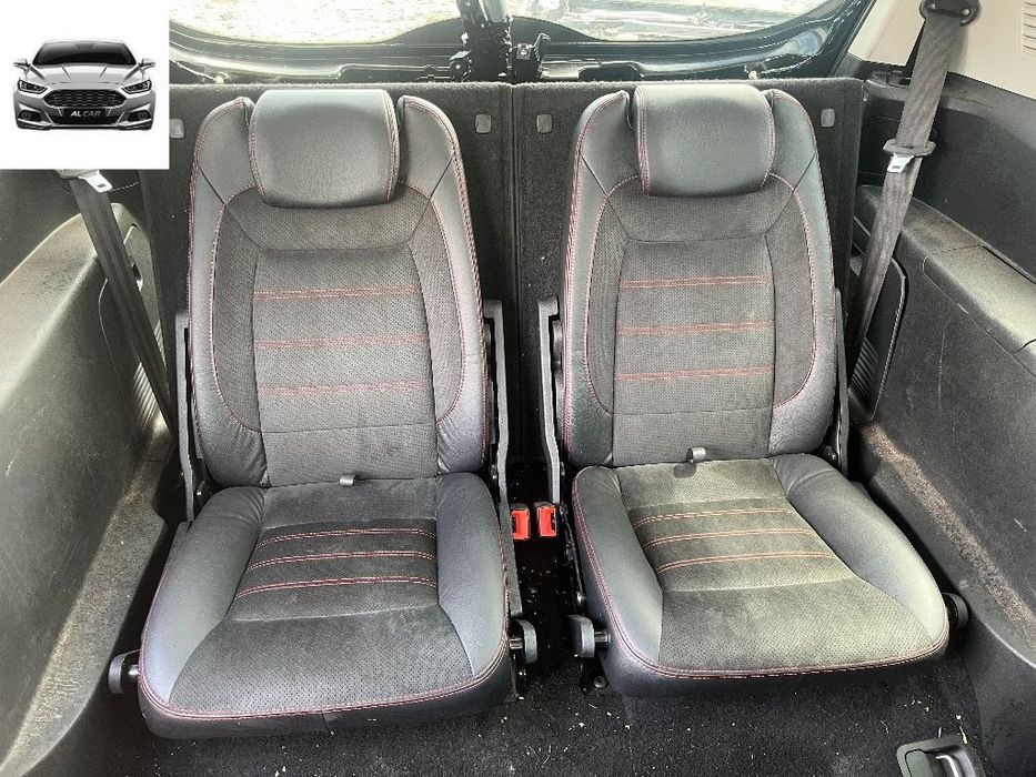 FOTELE 3 III RZĄD S-MAX MK1 ALCANTARA CZERWONA NITKA