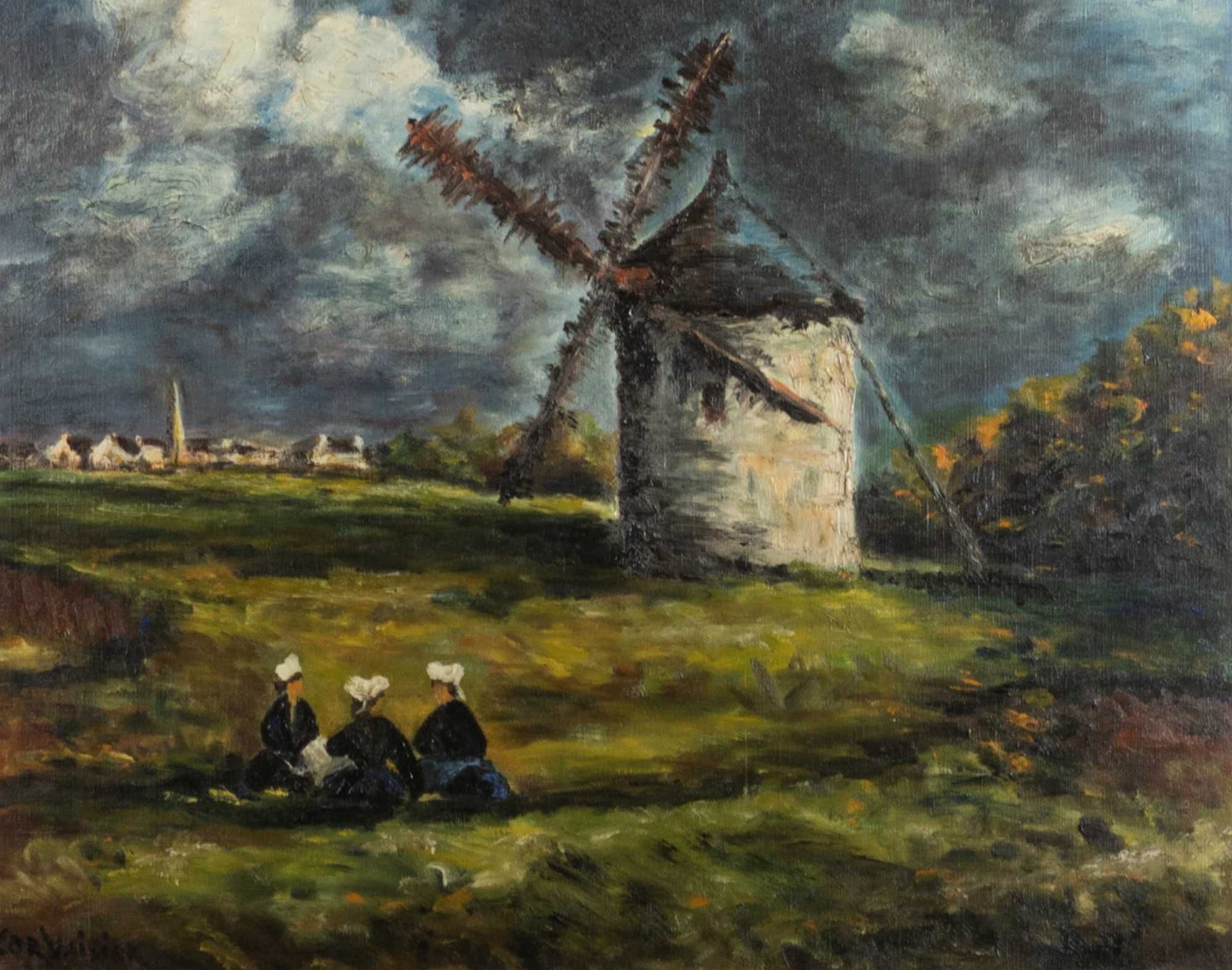 Pintura moinho Barbizon | século XIX