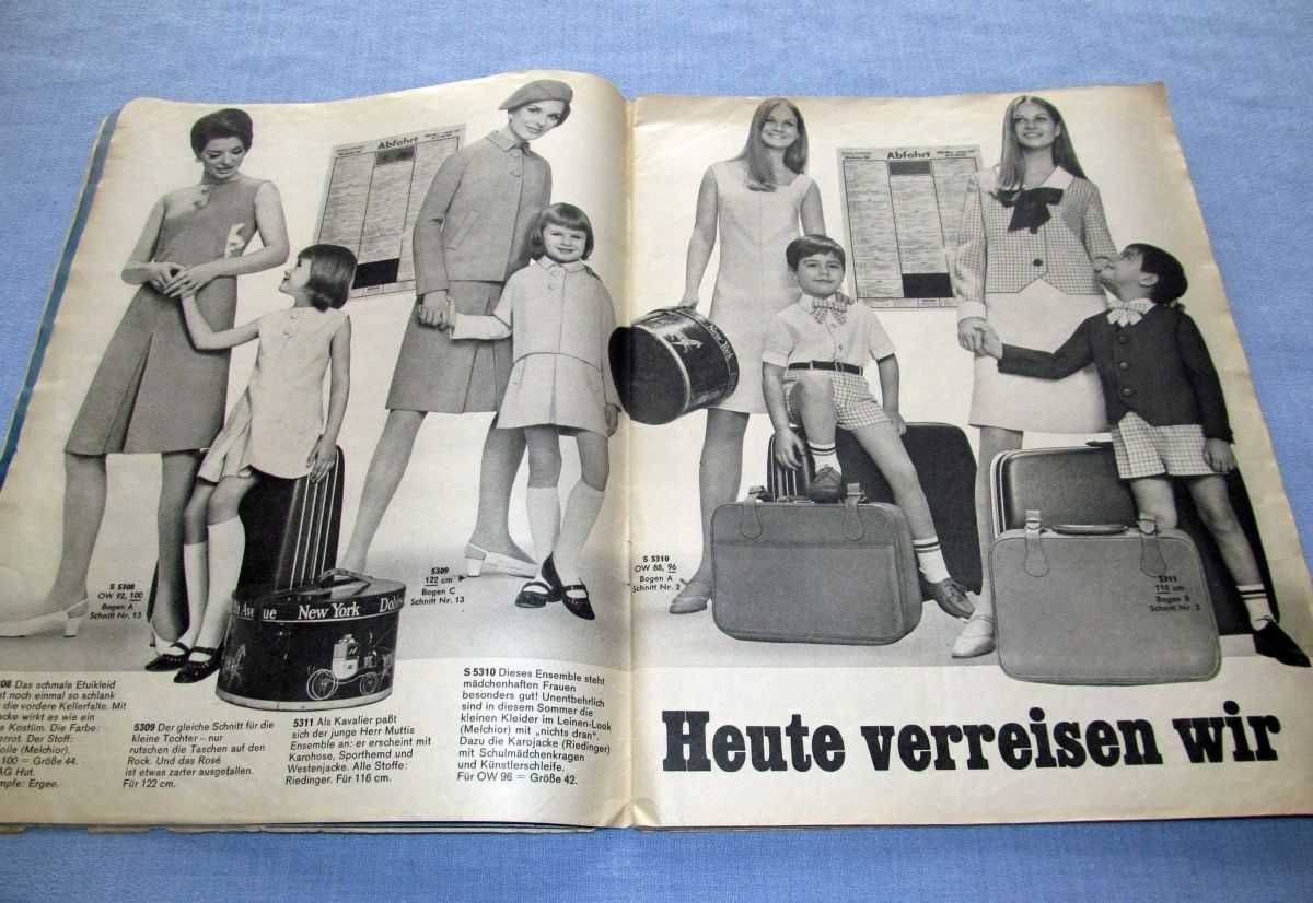 Neue Mode 6/1967 + wykroje dla dużych i małych Vintage kolekcjonerski