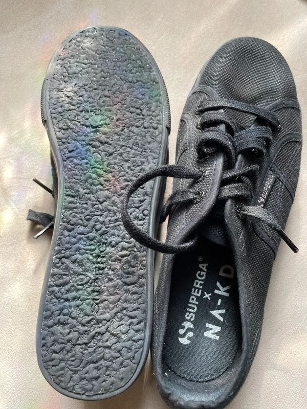 Trampki Na-kd x Superga na platformie czarne 41 logo
