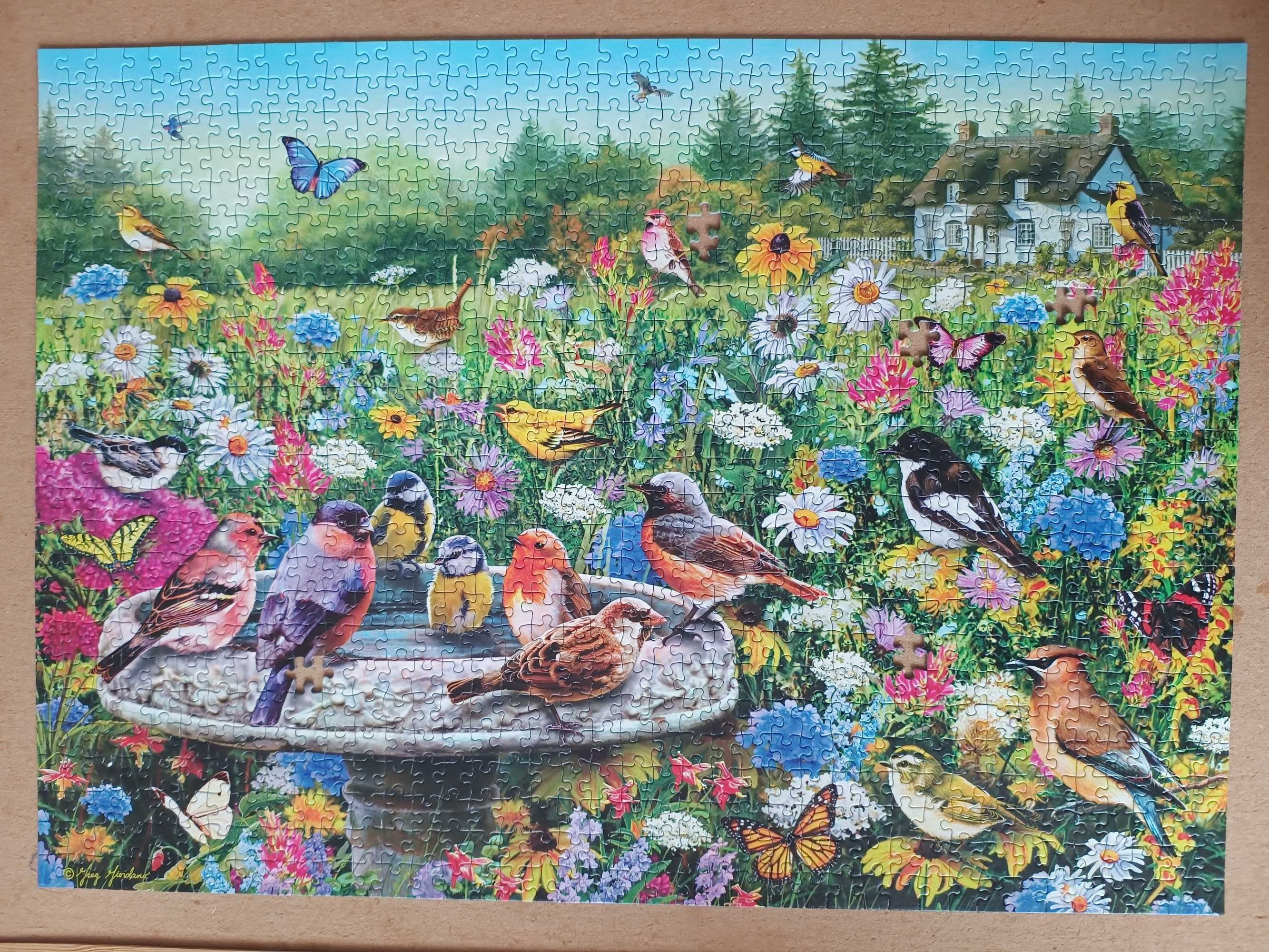 Puzzle 1000 Gibsons The secret garden ptaki