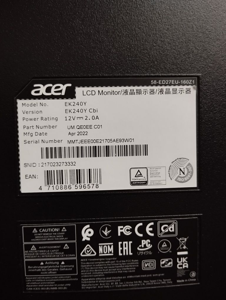 Monitor Acer EK240Y