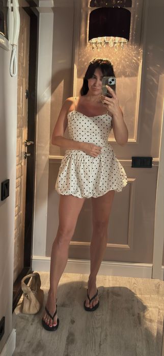 Сукня балон в горох polka dots Bershka