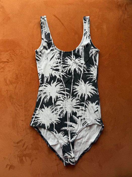 Top body bawełniane czarno-białe w palmy Tally Weijl XS / 34 jak nowe