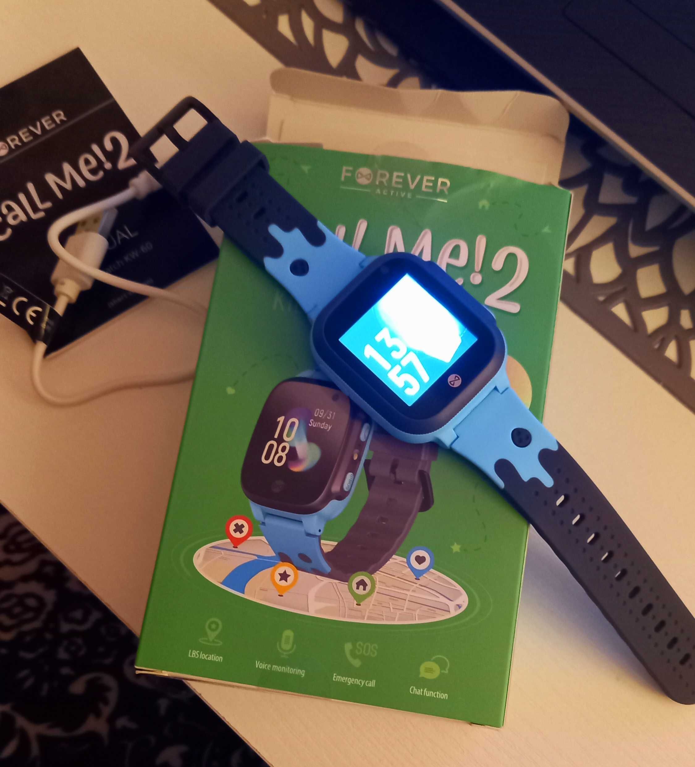 Smartwatch dla dzieci Forever Call Me 2 KW-60 niebieski