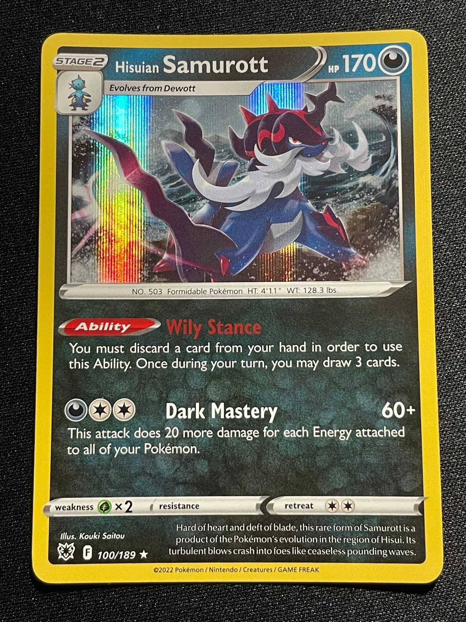 Carta Pokemon Hisuian Samurott 100/189 Astral Radiance