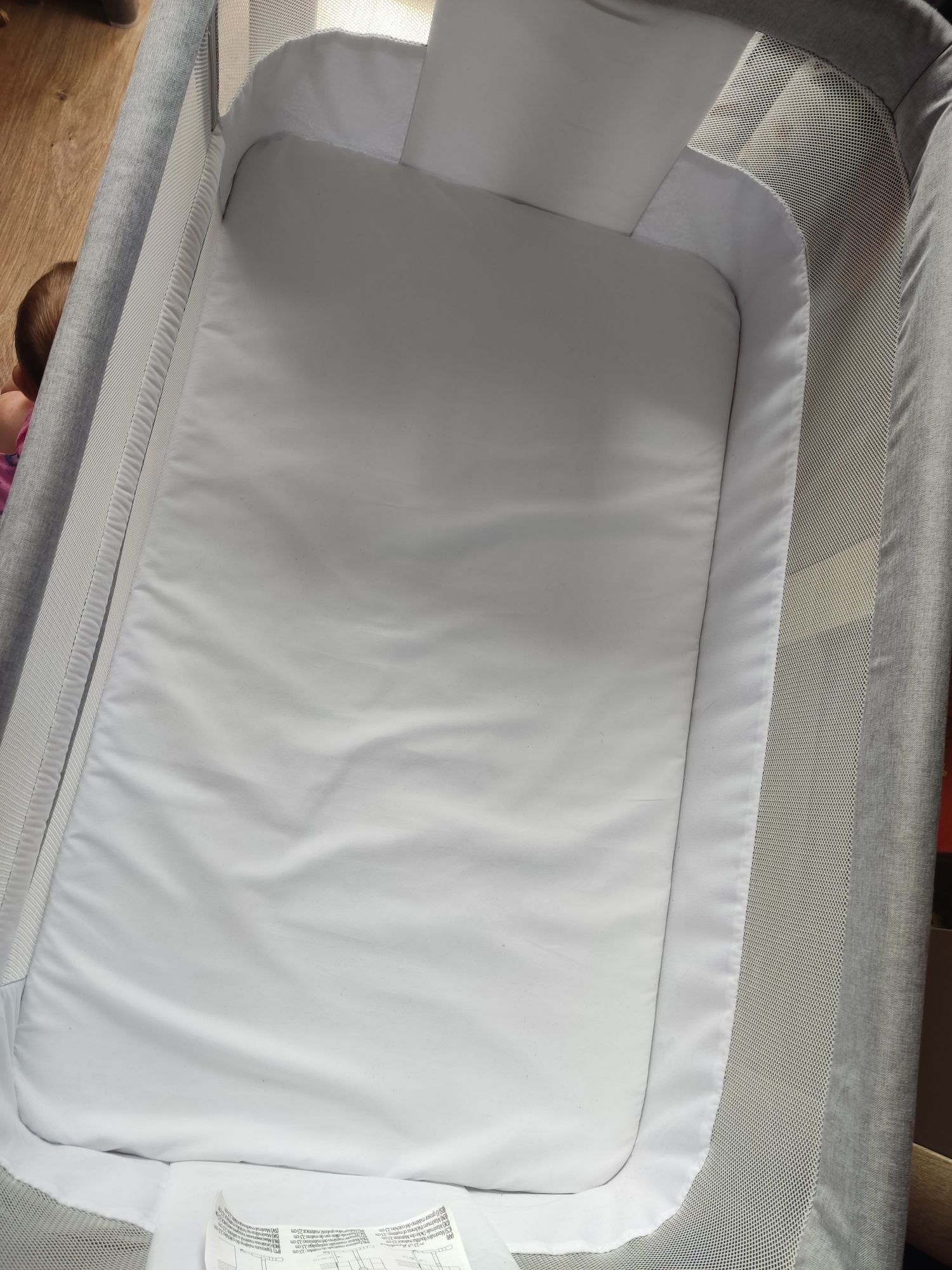 Łóżeczko dostawka Kinderkraft Neste Up2 szare idealny stan