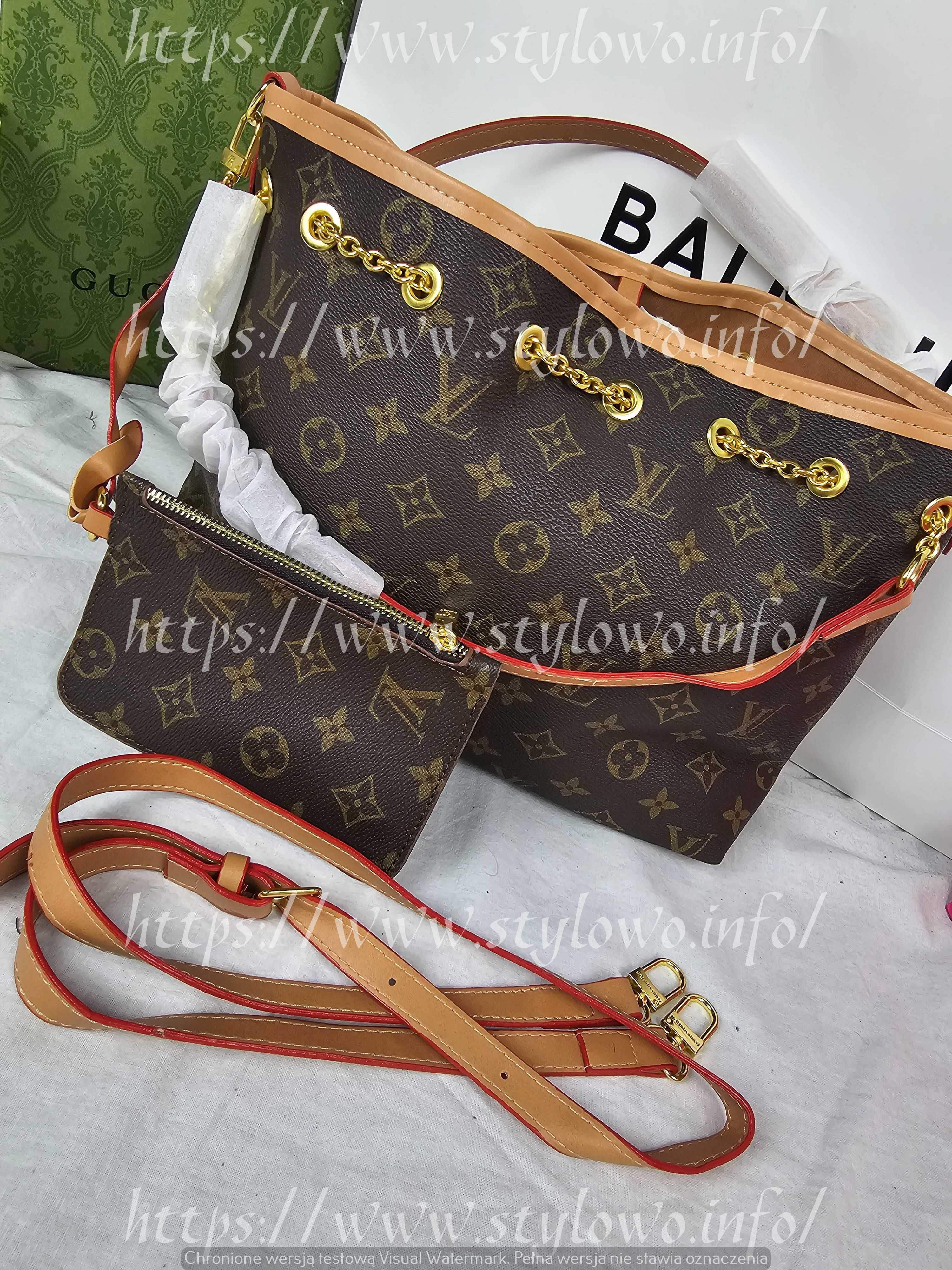 Torba worek Torebka damska Louis Vuitton kuferek brazowy
