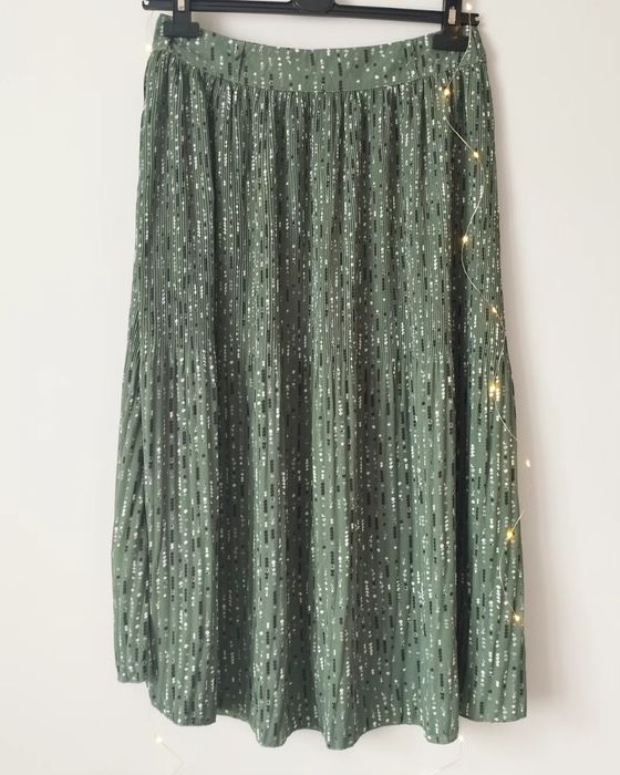 Spódnica midi elegancka plisowana Mohito 40 L letnia khaki zielona