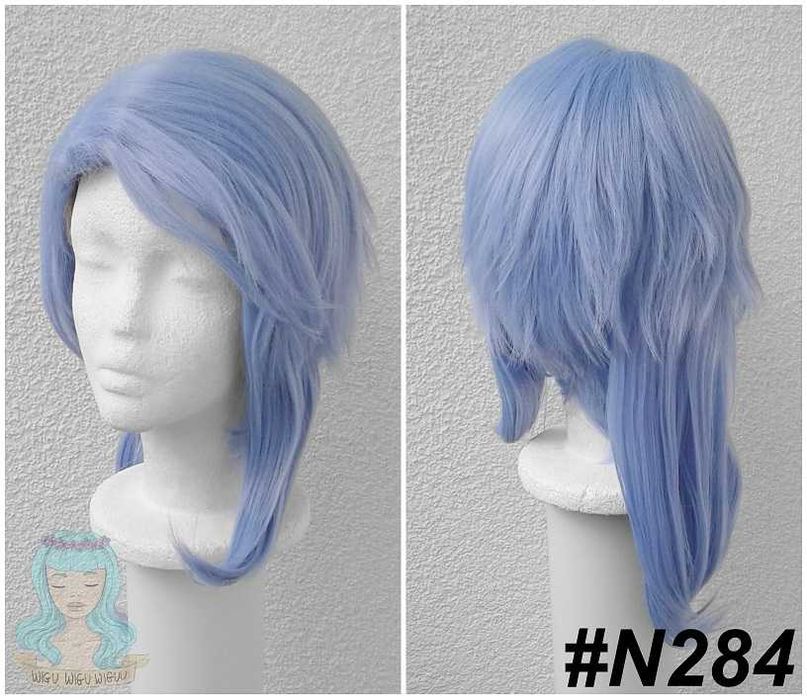 Genshin Impact Ayato cosplay wig peruka błękitna z przedziałkiem