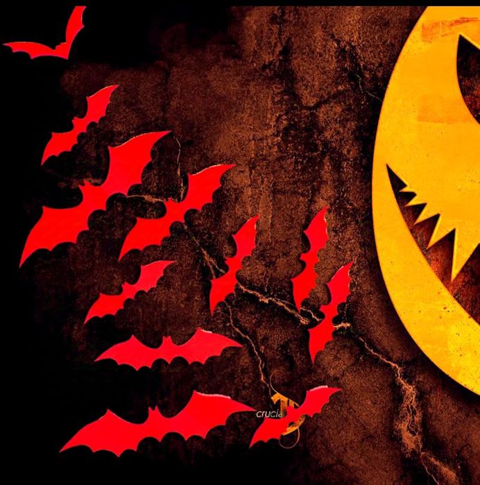 Наклейки декоративные на стену летучие мыши украшения на Хеллоуин 3д