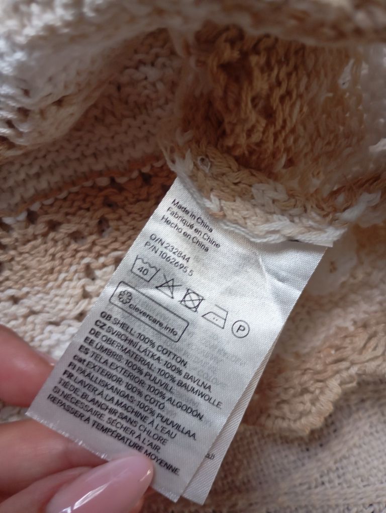 H&M S Krótki NOWY top o wyglądzie szydełkowej robótki